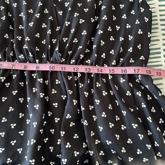 LEWIT Women’s Printed Black Silk Tank Top with ruffle peplum hem Size XL - Picture 9 of 10